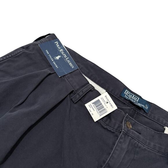 Polo Ralph Lauren Shorts Men’s Size 42 Navy The Tyler Pleated Casual Chino New - Picture 2 of 6